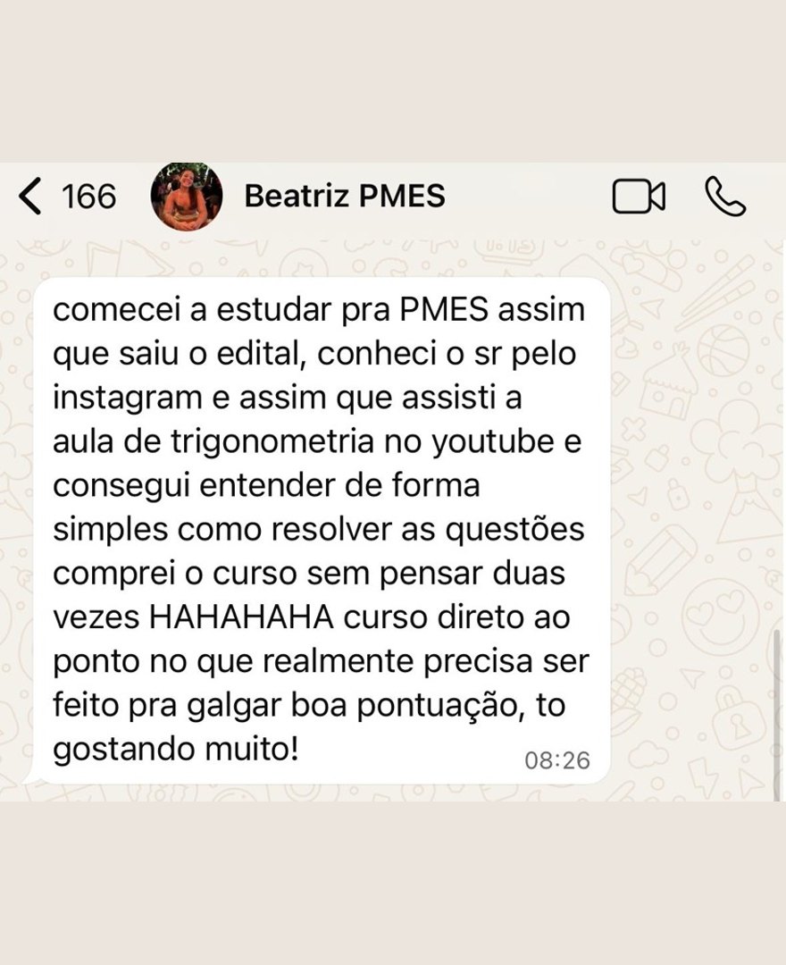 Depoimento de aluna da Turma PMES